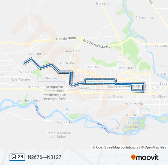 Mapa de 29 de autobús