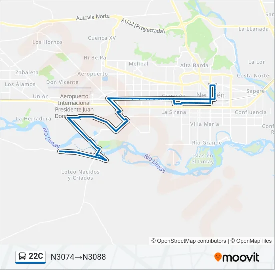 22C Bus Line Map