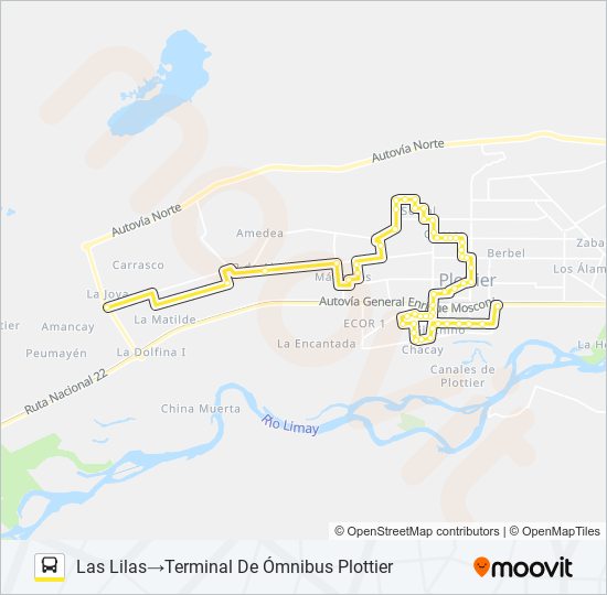 Mapa de URBANO de autobús