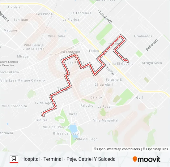 501 / ROJO Bus Line Map