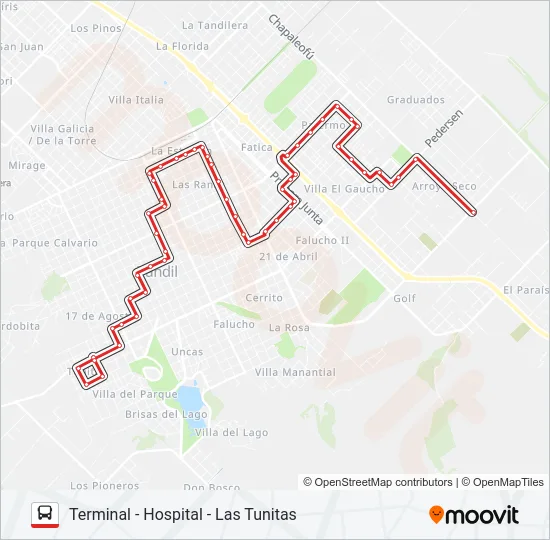 501 / ROJO Bus Line Map