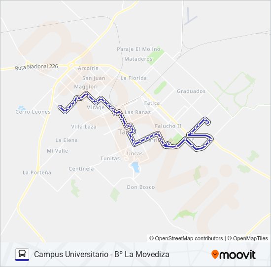 Mapa de 503 / AZUL de autobús