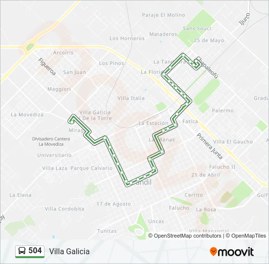 504 Bus Line Map
