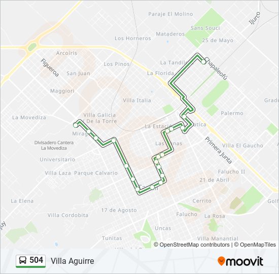 504 bus Line Map