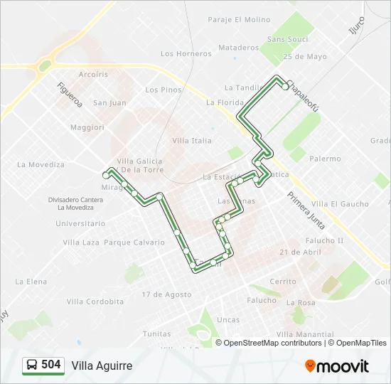 504 Bus Line Map