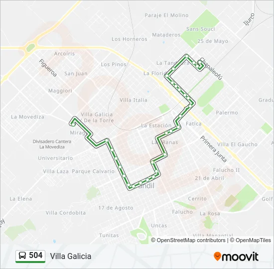 504 Bus Line Map