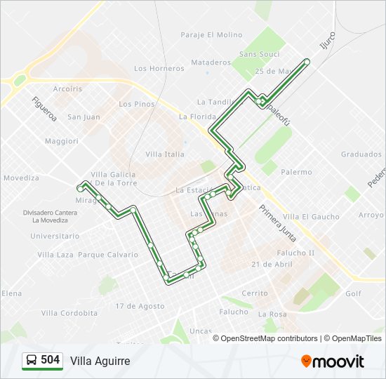 504 bus Line Map