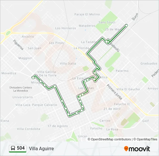504 Bus Line Map