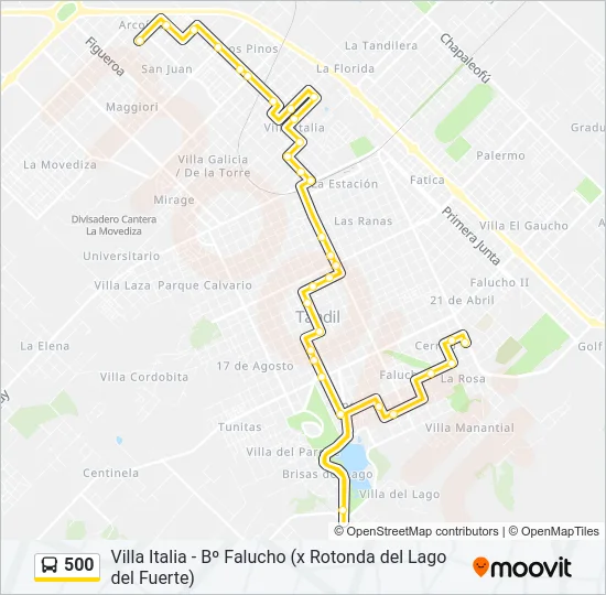 500 Bus Line Map
