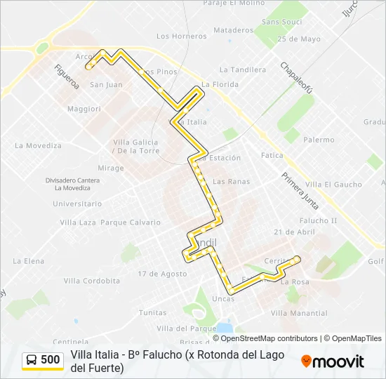 500 Bus Line Map