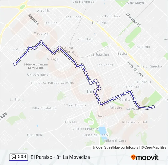503 Bus Line Map