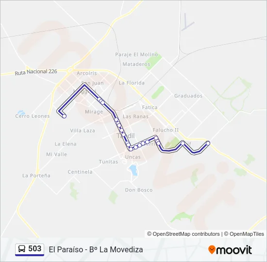 503 Bus Line Map