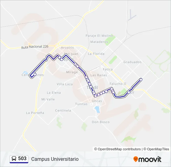 503 Bus Line Map