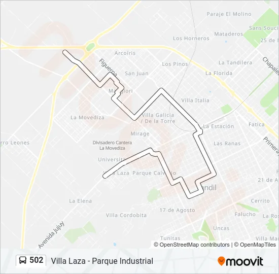 502 Bus Line Map