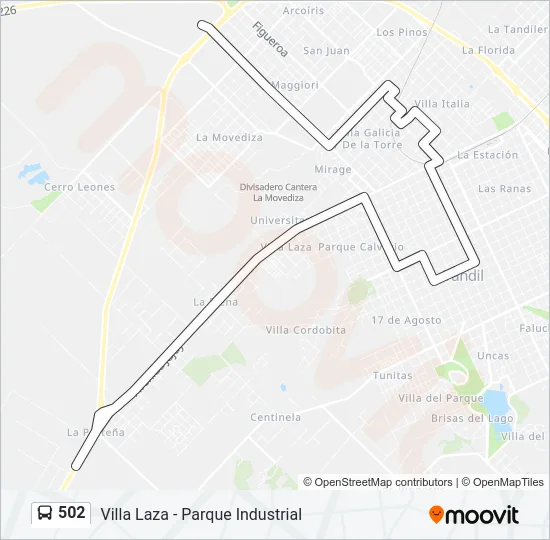 502 Bus Line Map