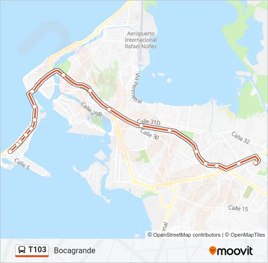 T103 Bus Line Map