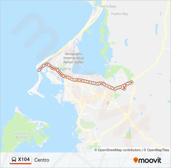 X104 Bus Line Map