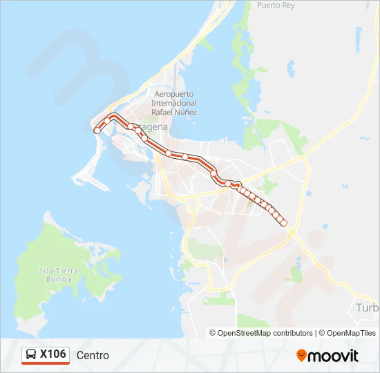 X106 Bus Line Map