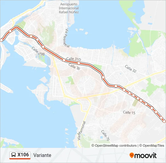 X106 Bus Line Map