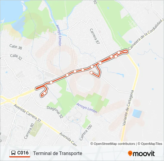 C016 Bus Line Map