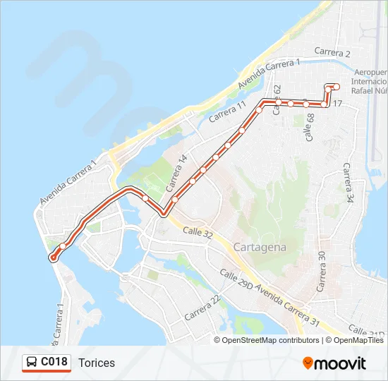 C018 Bus Line Map
