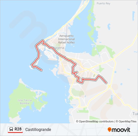 R28 bus Line Map