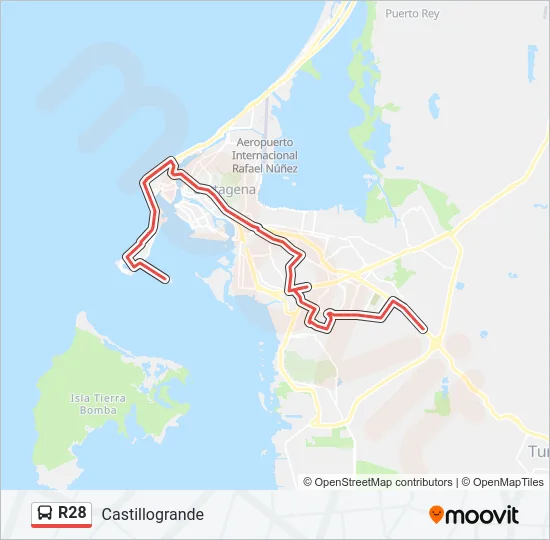R28 Bus Line Map