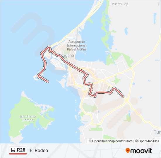 Mapa de R28 de autobús