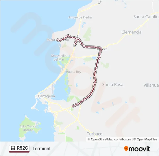 R52C Bus Line Map
