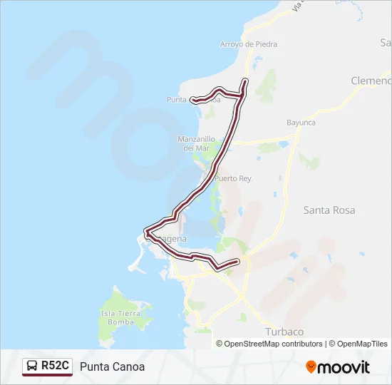 R52C Bus Line Map