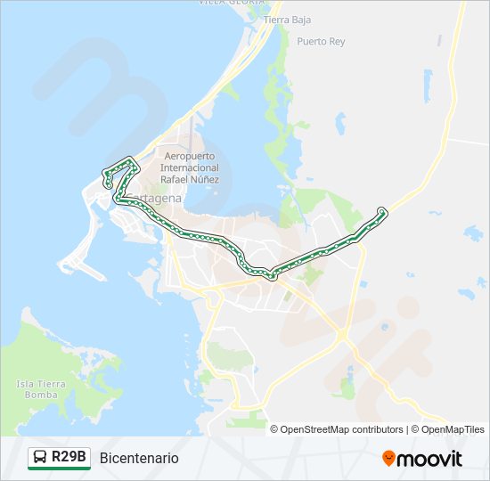 Mapa de R29B de autobús