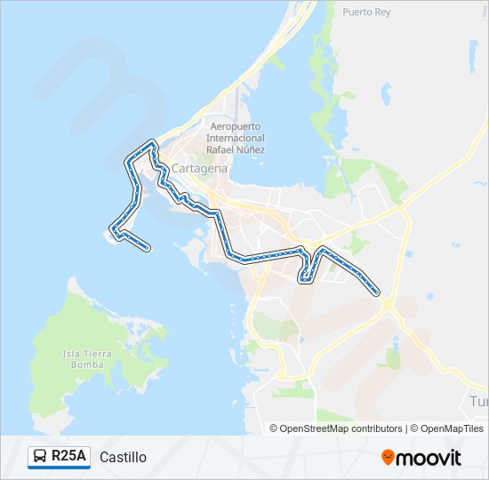 Mapa de R25A de autobús