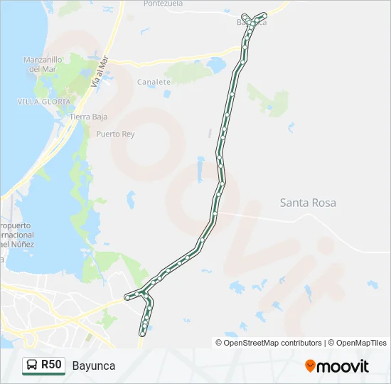 R50 Bus Line Map