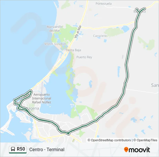 R50 Bus Line Map