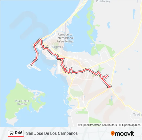 R46 Bus Line Map