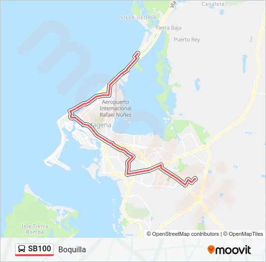 SB100 Bus Line Map