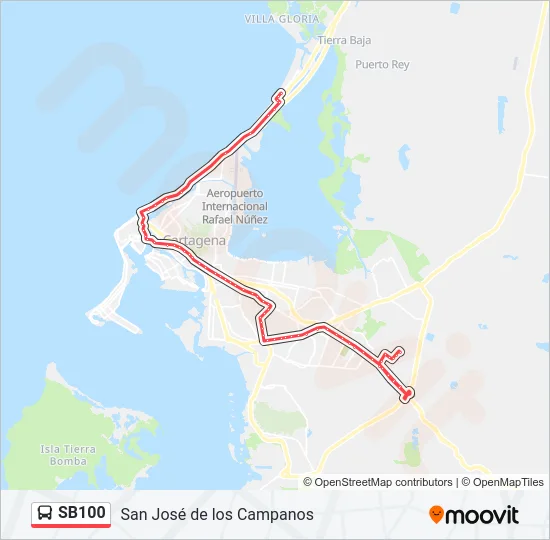 SB100 Bus Line Map