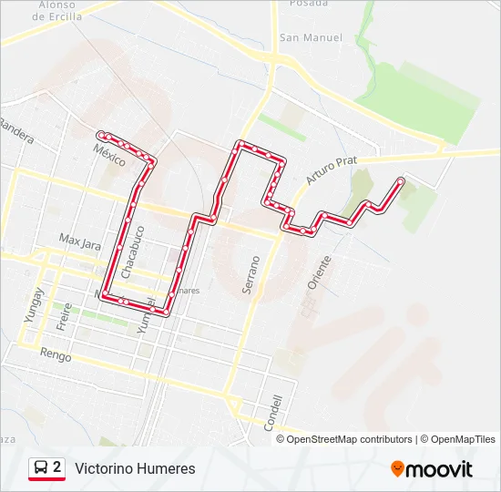 2 Bus Line Map