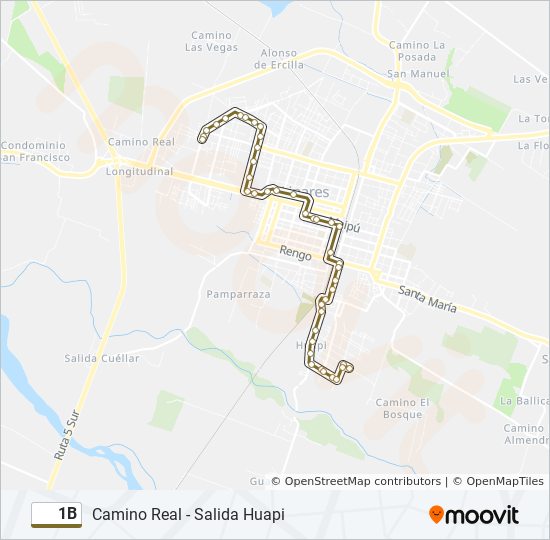 Mapa de 1B de autobús