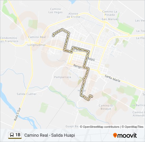 Mapa de 1B de autobús