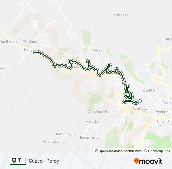 Mapa de T1 de tren