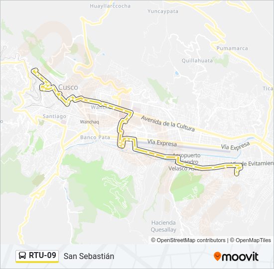 Mapa de RTU-09 de autobús