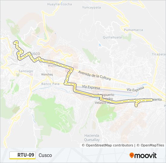 Mapa de RTU-09 de autobús