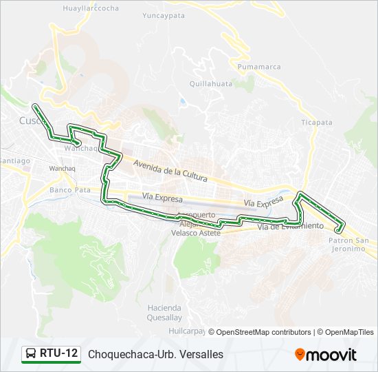 Mapa de RTU-12 de autobús