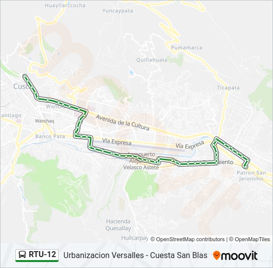 Mapa de RTU-12 de autobús