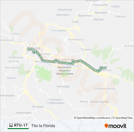 Mapa de RTU-17 de autobús