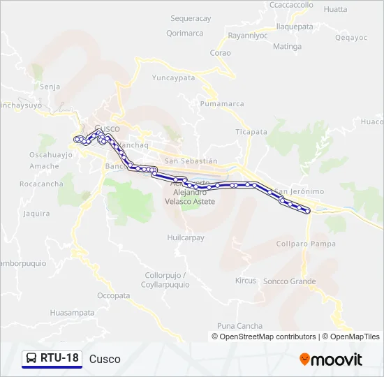 RTU-18 Bus Line Map