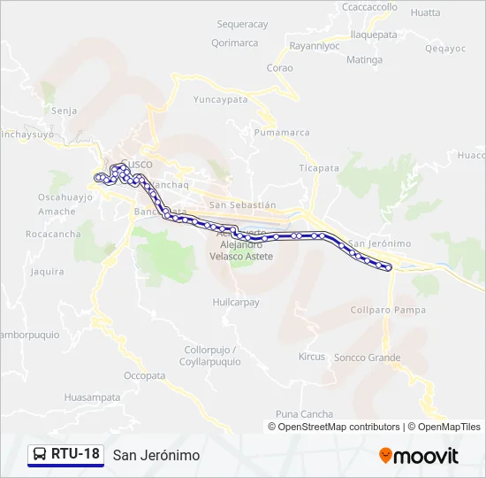 RTU-18 Bus Line Map