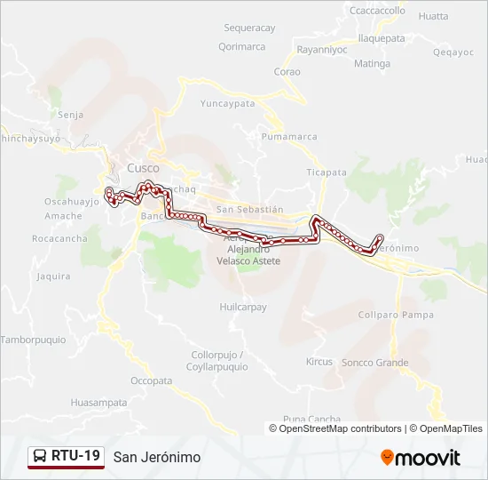 RTU-19 Bus Line Map