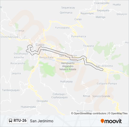 Mapa de RTU-26 de autobús